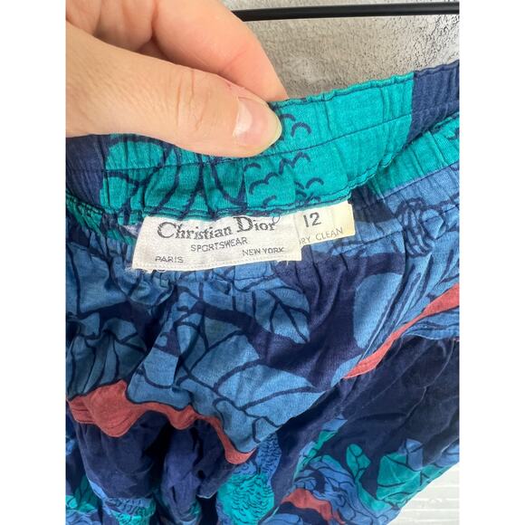 Christian Dior Women's Floral Pleated Midi Skirts Stretch Pull-On Multi Size 12 - Picture 2 of 5